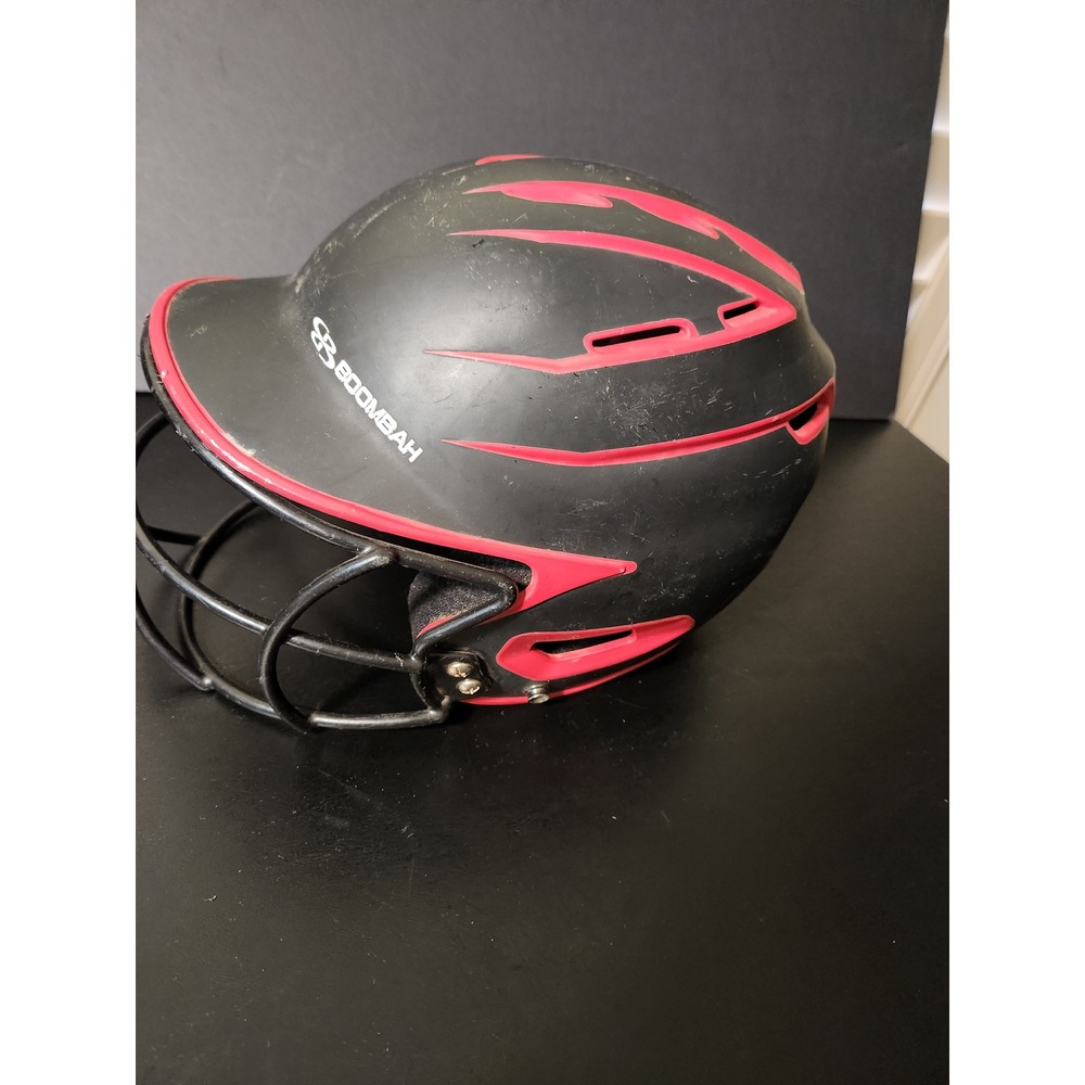 Boombah Defcon Batting Helmet with Face Mask Junior Black Red BBH2SP-JR 6 1/4-7